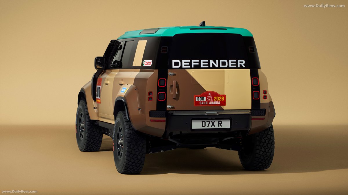 dailyrevs's tweet image. 2026 Land Rover Defender Dakar D7X-R | DailyRevs

Defender Rally unveils the Defender Dakar D7X-R in all-new competition livery.

#LandRoverDefender #defender #dakar #dailyrevs
