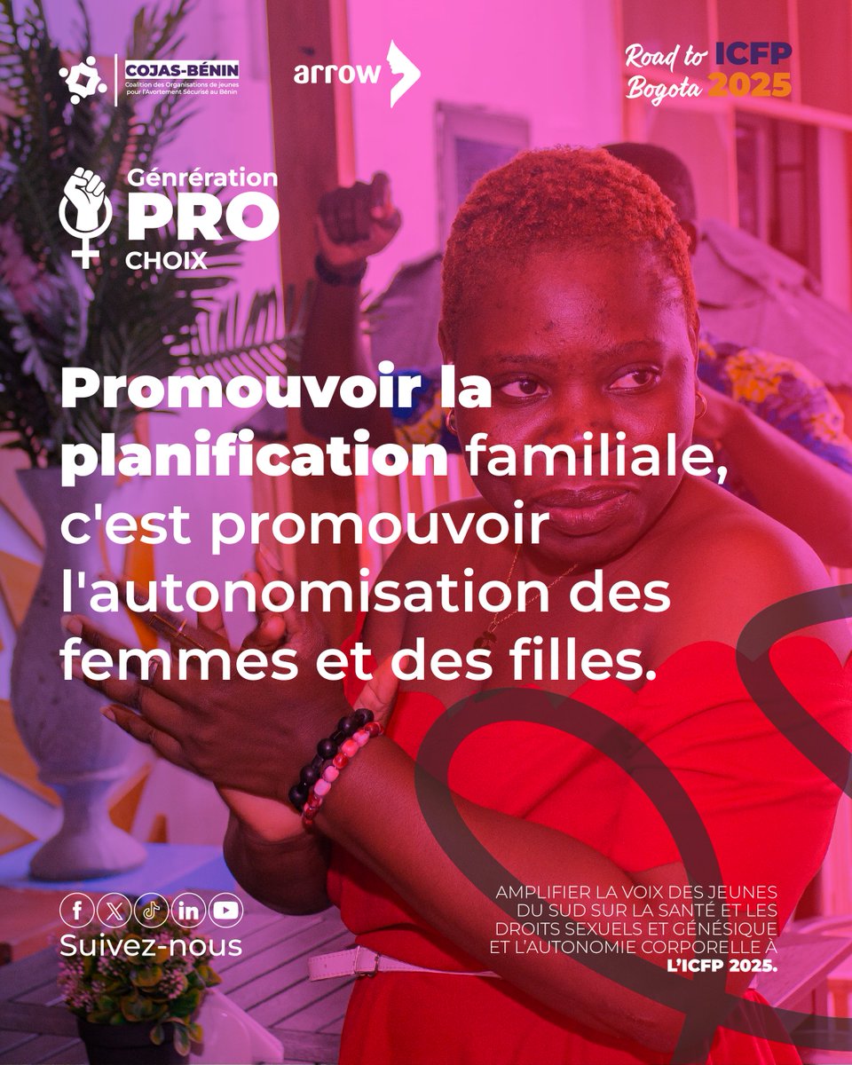 Promouvoir la planification familiale, c’est affirmer le droit des femmes et des filles à choisir leur avenir. C’est un acte de justice, de santé et d’égalité.

#CIPF2025 #DroitsSexuels #ICFP2025 #GenProChoix