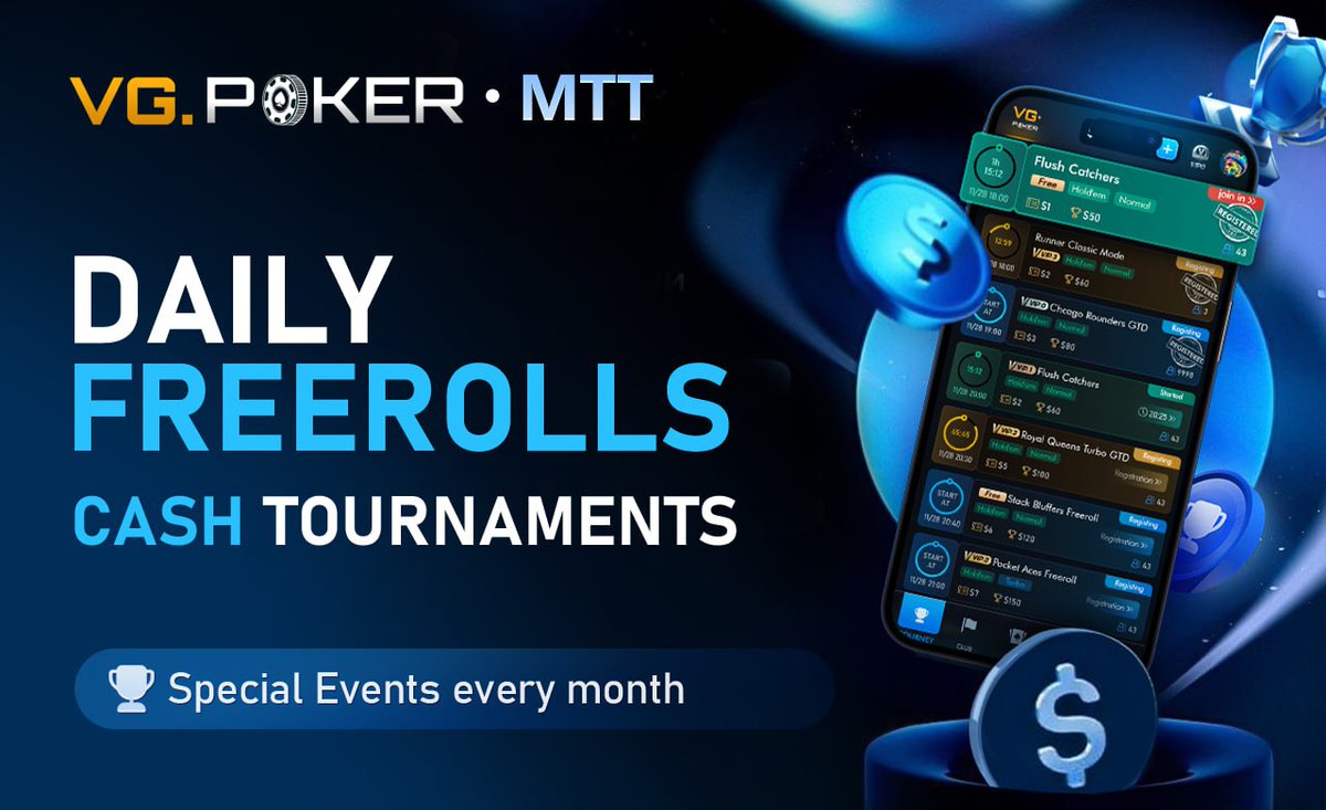 VGPokerOfficial's tweet photo. November 29th special event  Free tournament and VIP with a prize of $200 & $318 for winners

Everyone can register the MTT $200 for free. And VIP1 above can join the $318 Only VIP

Our mission is to deliver top-tier performance, great features, and security for all players 
 
https://t.co/f3lhni21VE Special FREE & VIP MTT                    
19:00 UTC https://t.co/f3lhni21VE FREE MTT (NLH) 
Buy-in FREE - $200 GTD

21:00 UTC  https://t.co/f3lhni21VE VIP MTT (NLH) 
- Buy-in $1VIP Only - $318 GTD
By activating the subscribe option, you will be notified before the MTT starts (no registration required)
#Poker #VGPoker