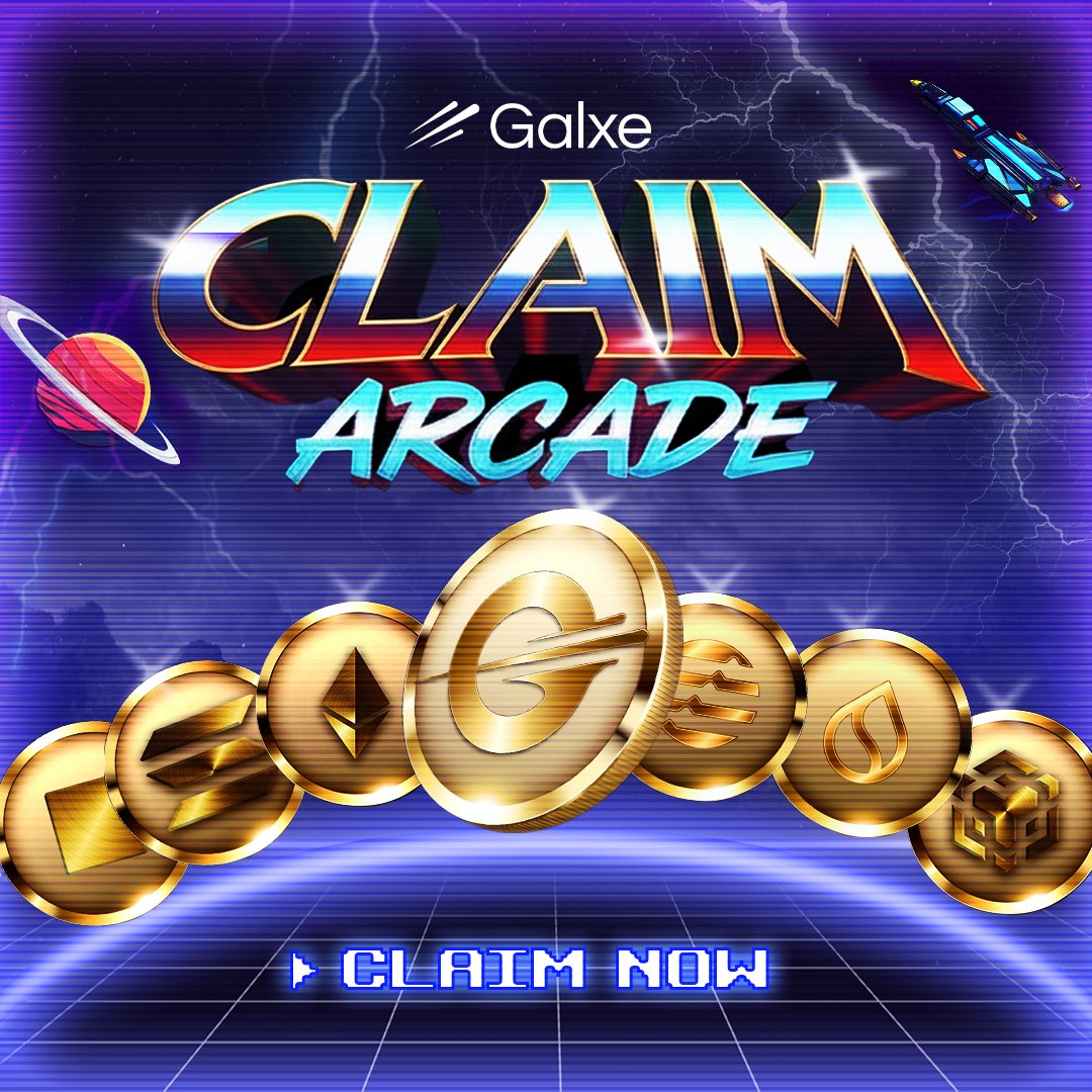Galxe's tweet image. Press Start. Launch Claim Arcade. 

For the next 30 days, every claim pushes your reward streak higher. 

Be first. Get bigger rewards: g.xyz/claimarcade-qu…