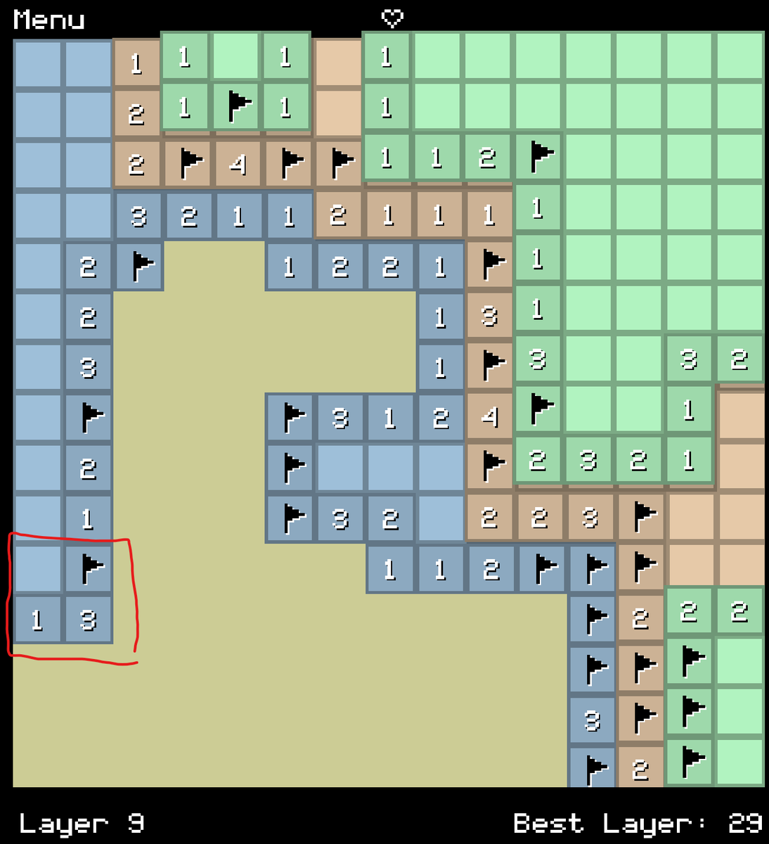 12_0_13's tweet photo. Hello @Jace__The_Ace
I love MineDeeper! I have played it a lot and sometimes I felt like the number on a square was wrong, but finally today I have a proof!
Hope you can fix it at some point😅
Thanks for the game, have a good day ! https://t.co/NSSJYBOOAe