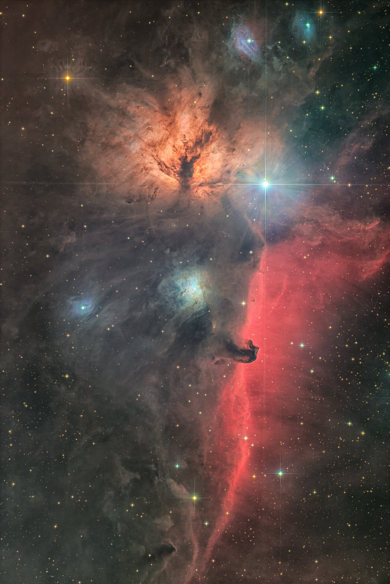 久しぶりに馬頭星雲と燃える木を撮ってみた。
やはり人気対象は見どころ満載ですね。

#馬頭星雲　#燃える木　#IC434　#オリオン座