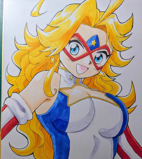 仮面アメリカ色紙できました!