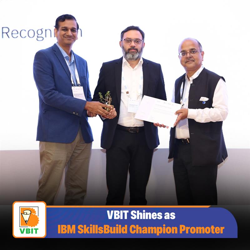 VBITHYD's tweet image. Proud Moment for #VBIT!

Vignana Bharathi Institute of Technology has been honored with the Certificate of Appreciation as a #ChampionPromoter of the #IBM SkillsBuild Program!

#IBMSkillsBuild #CertificateOfAppreciation #FutureSkills #InnovationInEducation #SkillDevelopment