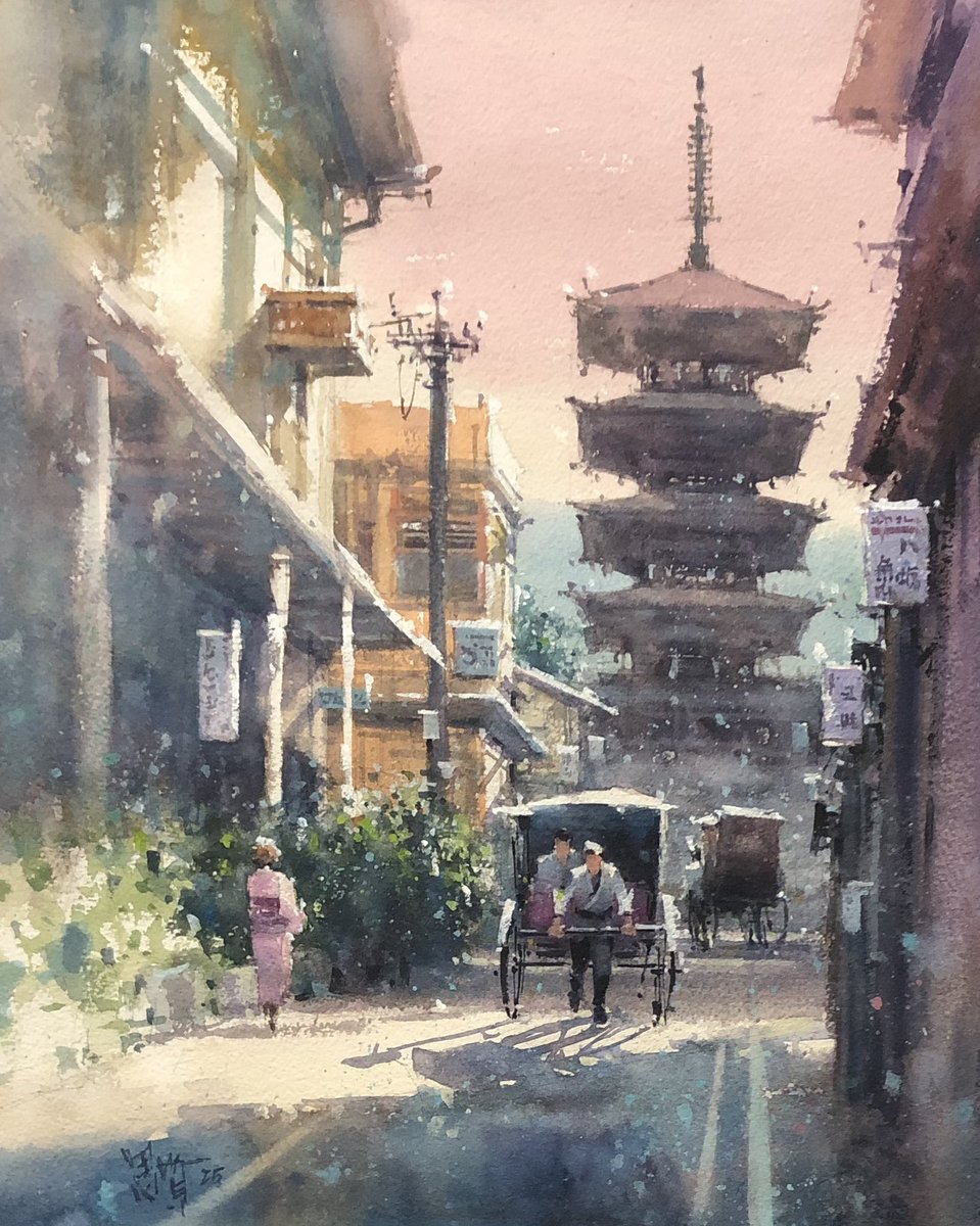 ShianSih's tweet photo. 京都晨光
Kyoto Morning light 
40x32cm https://t.co/ID4xFhNE9P