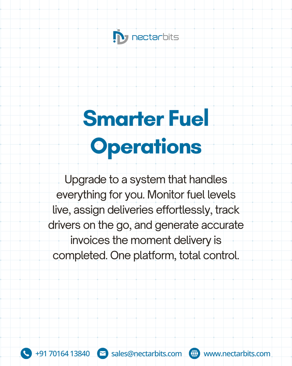 nectarbits's tweet image. Automate your fuel logistics — track, deliver, and bill with unmatched accuracy and speed. ⛽⚙️
#FuelDeliverySolution #FleetTracking #LogisticsApp #OnDemandFuel #Nectarbits