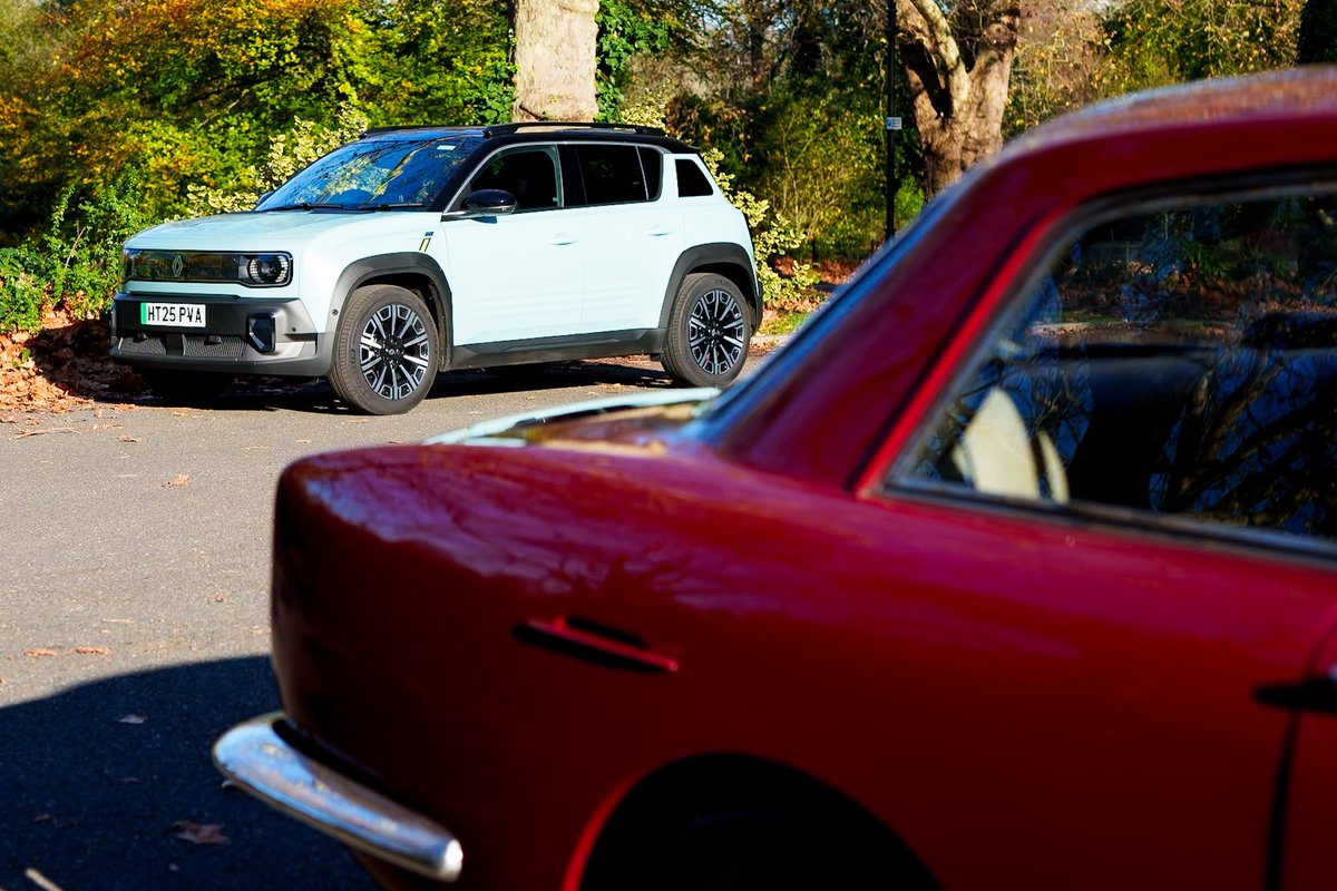 In which an unlikely companion turned up for a Renault 4 shoot.