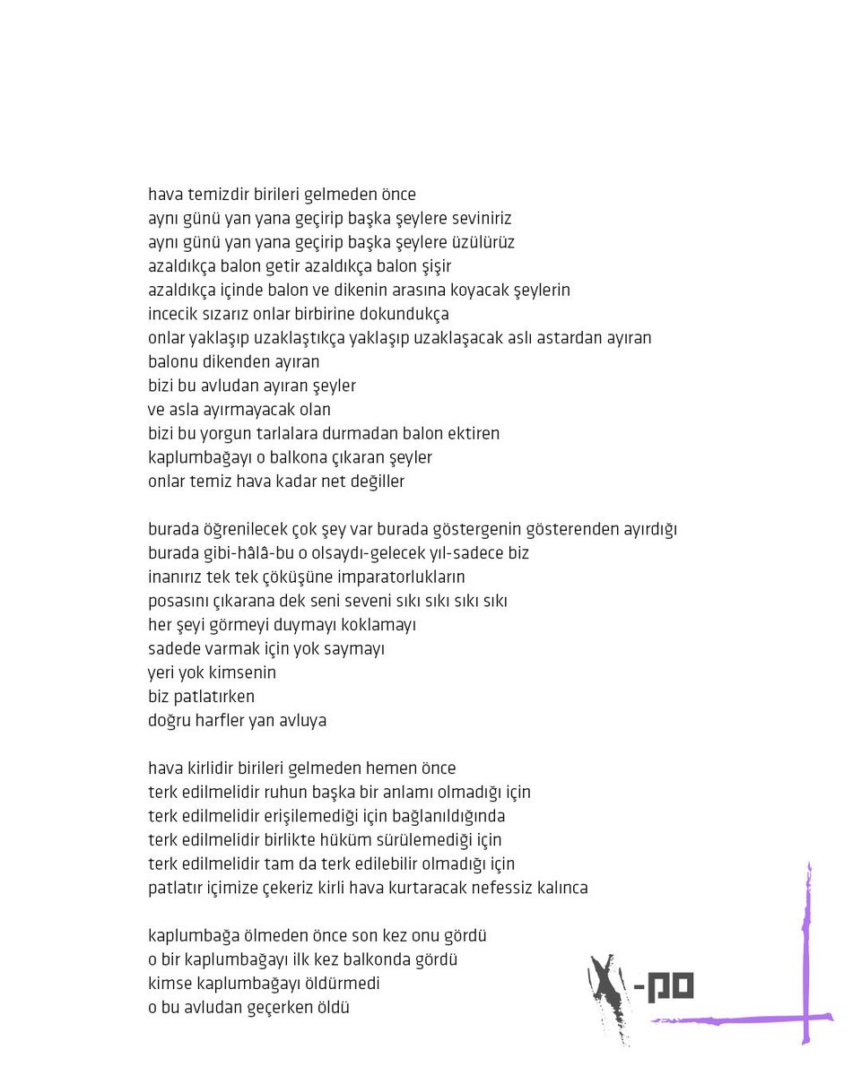 [Ayşe Nur Biçer - Balon Eksek Bir Yerlere İçimizde Hava Delindi] 
#Xpoetry #Xpoetries #BuzdokuzXPo