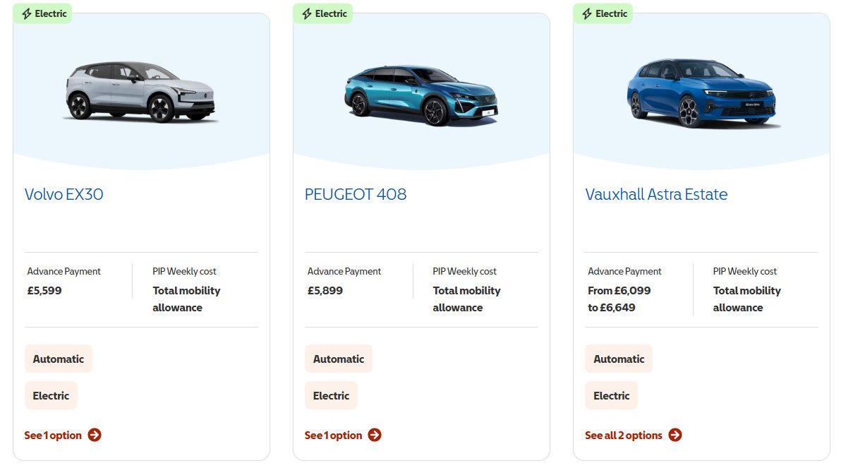 martinEroberts's tweet image. How many people, receiving disability benefits or not, can afford a down payment for a standard car, suitable for a small family? The motability scheme is basically a guarantee to Loan a car, not buy it, not keep it after 3 years, just to lease. Plus you lose monthly payment.