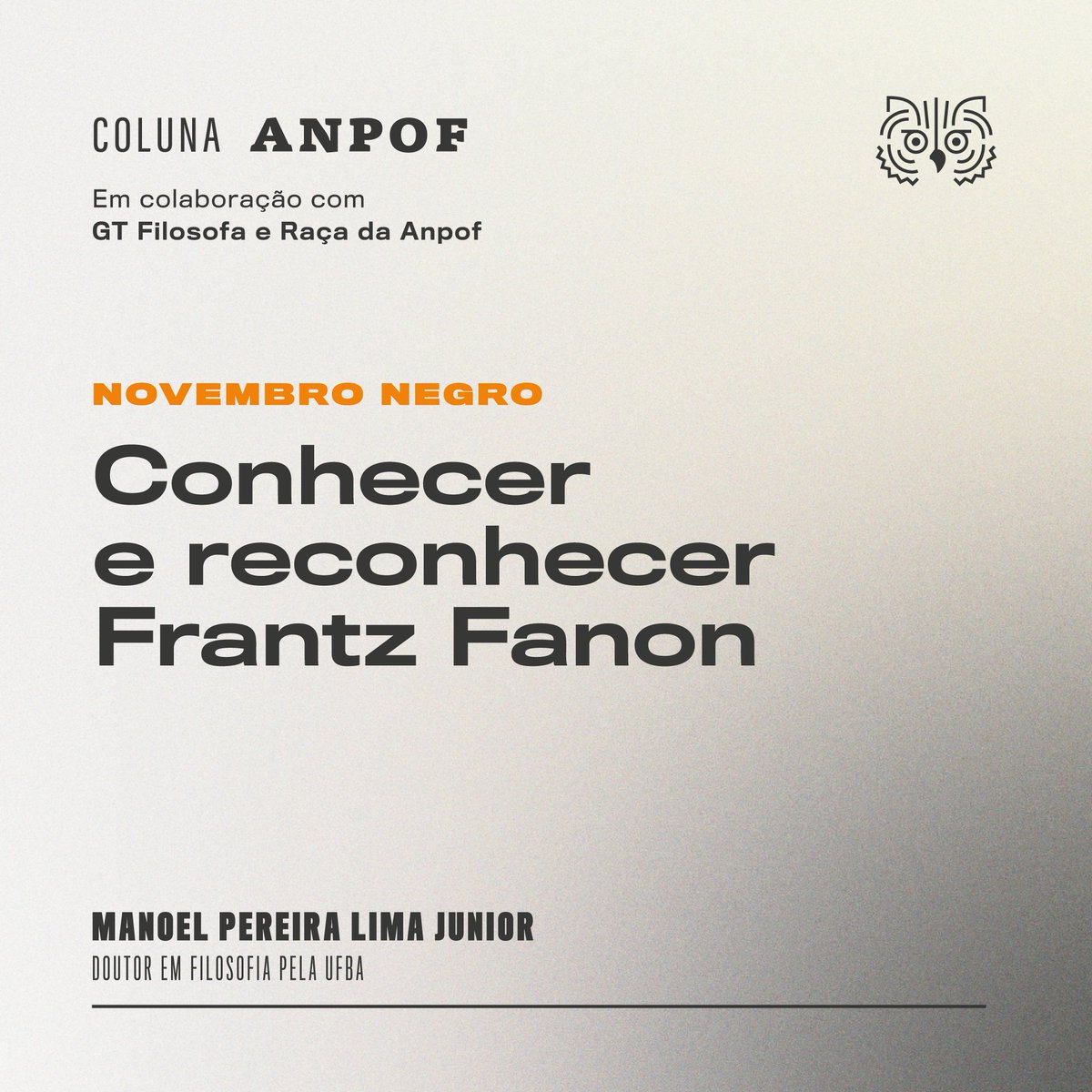 #ColunaAnpof — “E começo afirmando que Fanon foi precursor na reflexão sobre filosofia do reconhecimento de inspiração hegeliana.”

Leia em: 
anpof.org.br/comunicacoes/c…