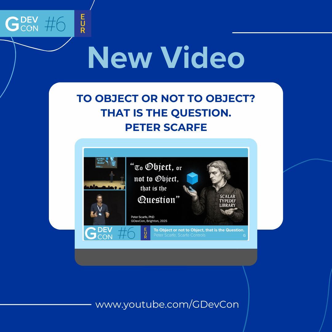 GDevConference's tweet image. 🎥 Now on #GDevCon YouTube: To Object or not to Object? That is the Question. Peter takes a grounded look at object-oriented programming in #LabVIEW - starting with where it came from, ideas behind it &amp;amp; common hurdles developers face when using it. 👉🔗  bit.ly/G6PeterS