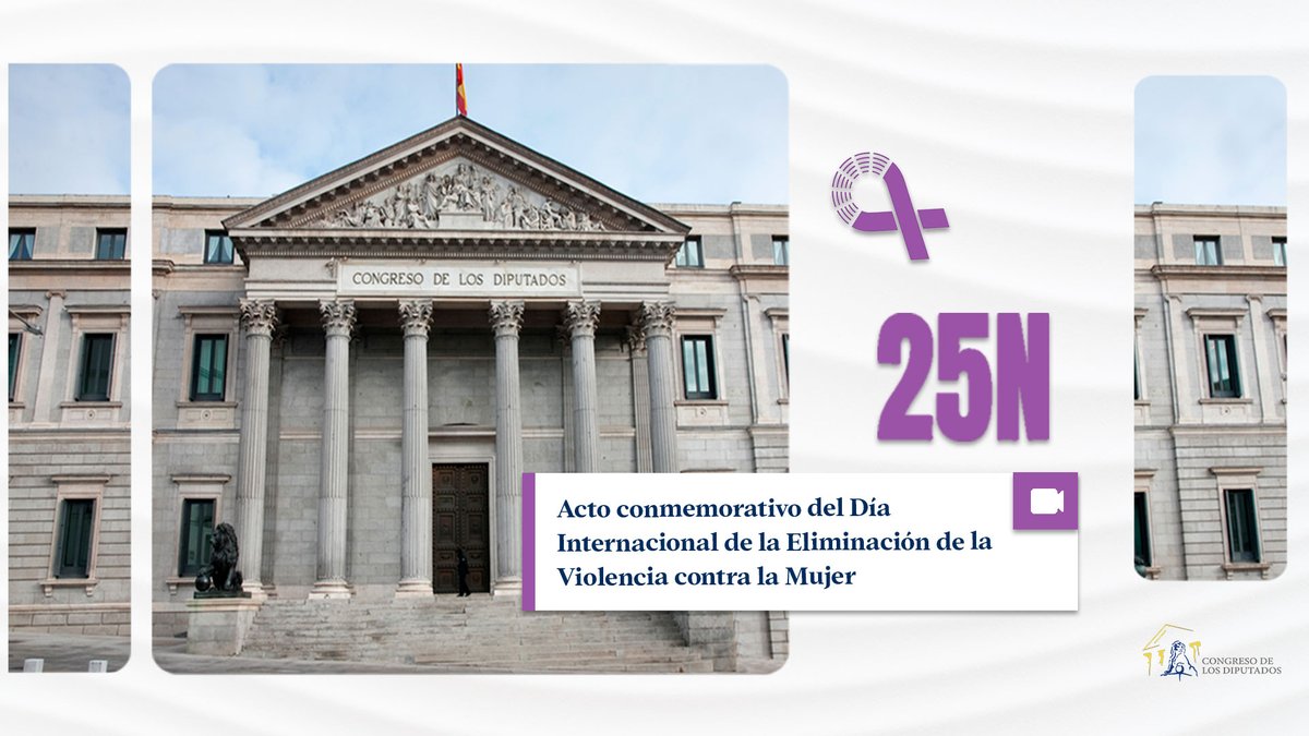 🔴#EnDirecto Acto conmemorativo del Día Internacional de la Eliminación de la Violencia contra la Mujer. 

📝 Nota de prensa: ow.ly/MFrh50XwYnT
▶️ YouTube: ow.ly/ksrc50XwYnS
📽️ Congreso TV: ow.ly/kA2m50XwYnU