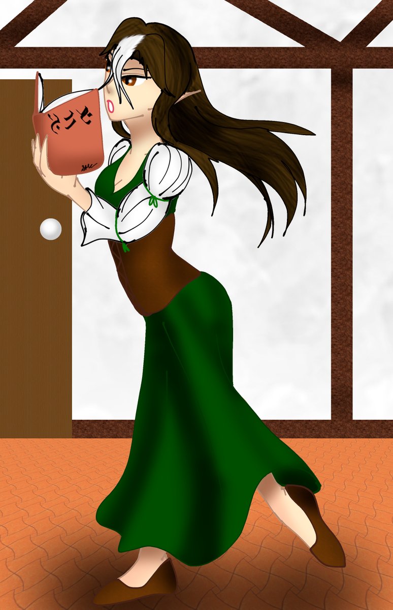 Lunea being a total bookwrym, reading and walking at the same time.