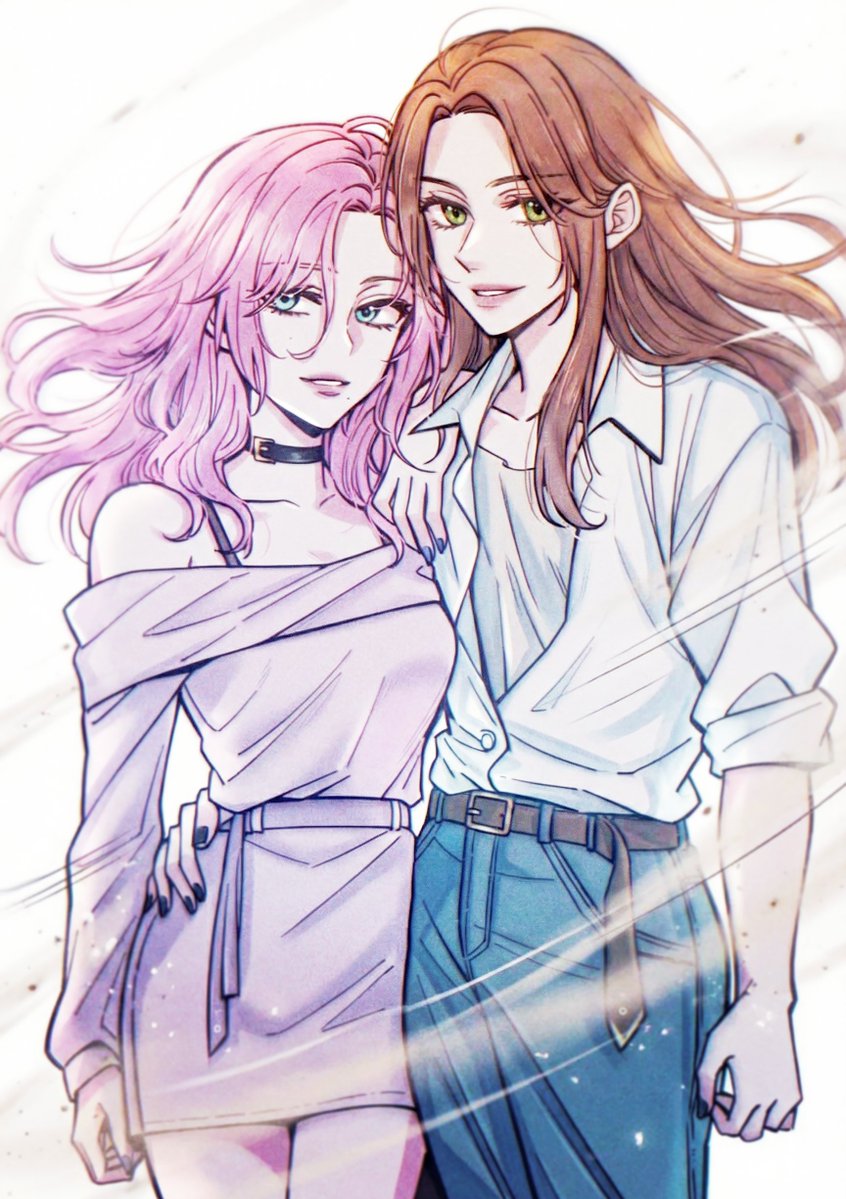 idolobservation's tweet image. 圖片名為《本來要畫聖女與狼神但因為剛好撞到1122好夫婦日想說那來點NICE COUPLE的氛圍吧結果因為線稿拖太久手感跑掉於是最後變成了時尚超模風》
聖女的概念大致有所還原
狼神的概念大概只剩頭髮（衣服還沒想好）
😌🫴