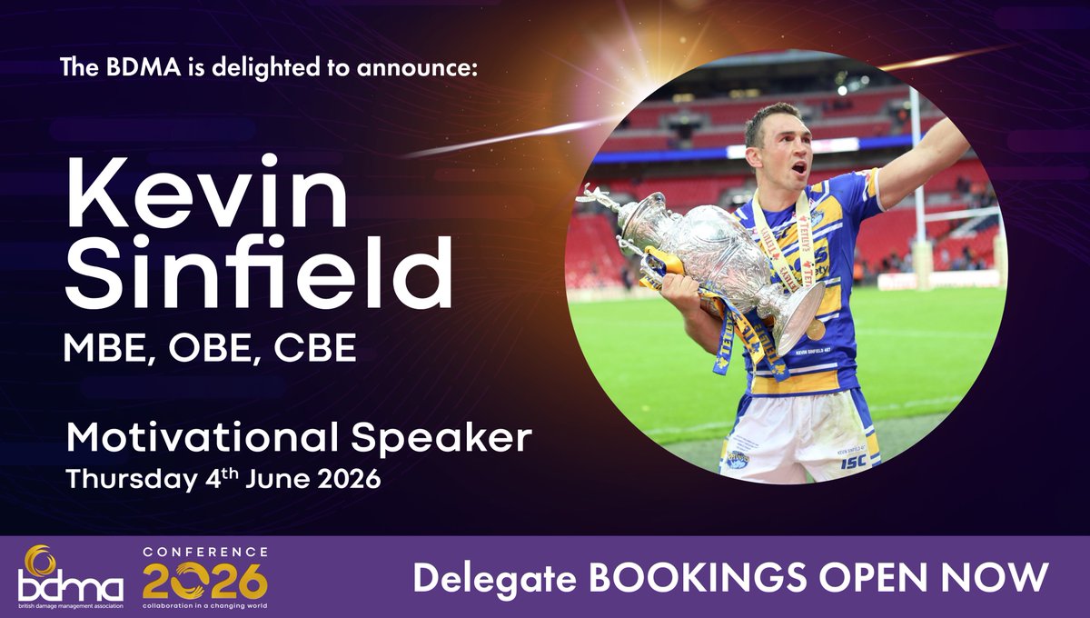 The BDMA is extremely excited to announce that Kevin Sinfield will be our motivational speaker during the afternoon of Thursday 4 June 2026
Don't miss this inspiring session with Kevin on 4 June 2026 - Book your Delegate ticket today!
bdma.org.uk/bdma-conferenc…

#BDMAConf2026