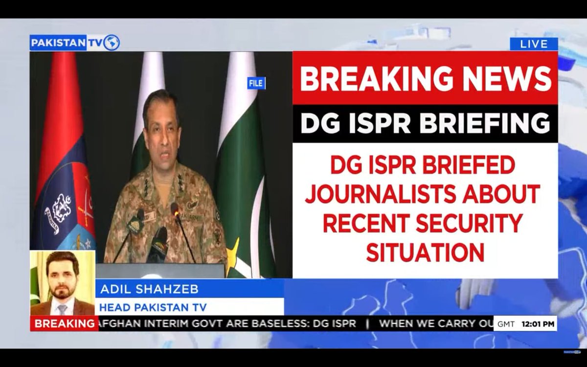 PakTVGlobal's tweet image. DG ISPR Ahmed Sharif Chaudhary briefed journalists about recent security situation.
@adilshahzeb
#AfghanTaliban #DGISPR #pakistanTV #pakistanTVglobal