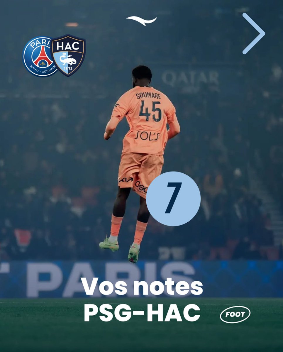 DoyensLeMedia's tweet image. Voici vos notes pour la rencontre entre le @PSG_inside et le @HAC_Foot ! ⬇️

#PSGHAC #Ligue1 @Ligue1
