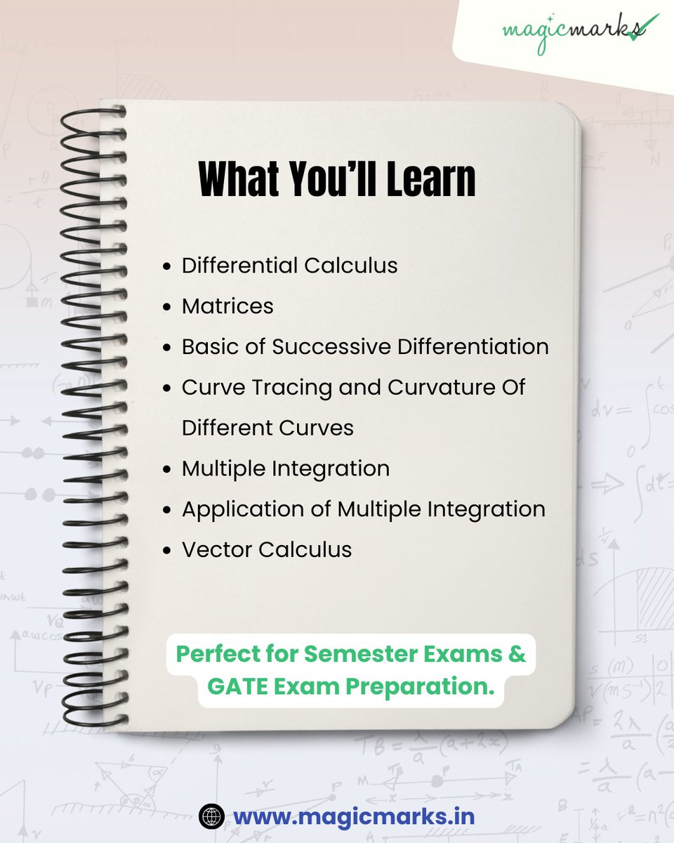 magicmrks's tweet image. Excel in Engineering Mathematics – I with Magic Marks!
Start learning smarter and score higher! 🎯📚

👉 Sign Up &amp;amp; Start Learning Now!
🔗 magicmarks.in/product/engine…

#engineeringmathematics #mathsforengineers  #learnwithmagicmarks #btechstudents #instantlearning