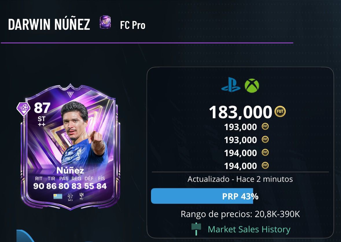 FutServicePro's tweet image. We just hope none of you panicked and sold when Anders Verjgang’s Darwin Núñez dropped to 140k😭⚠️

Markets be wild… stay calm next time📉

#EAFC26 #FUTMarket