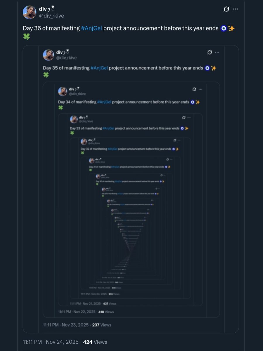 div_rkive's tweet image. Day 37 of manifesting #AnjGel project announcement before this year ends 🧿✨🍀