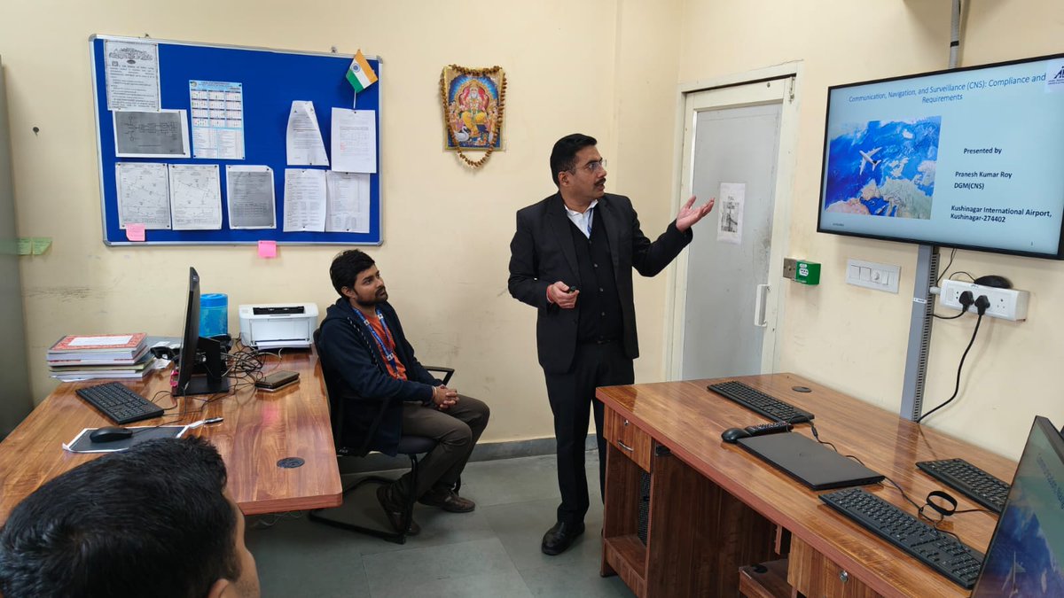 aaikushiairport's tweet photo. Under ASAW 2025, the CNS team reviewed compliance with all issued circulars and carried out an inspection of CNS equipment.
Additionally, the HOD CNS delivered a presentation on CNS related safety issues and their mitigation measures.
@AAI_Official 
@aaiRedNR https://t.co/IGlJG5HGUc