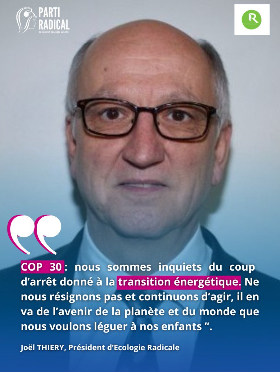 📣#COP30 : le rendez-vous manqué de l'Amazonie. Le @Partiradical appelle à agir : renforcer l’aide aux pays émergents dans leur transition énergétique, préserver nos grandes forêts, renforcer notre mix énergétique.🌎#ecologie 
➡️Lire le communiqué sur bit.ly/4p5RhM4