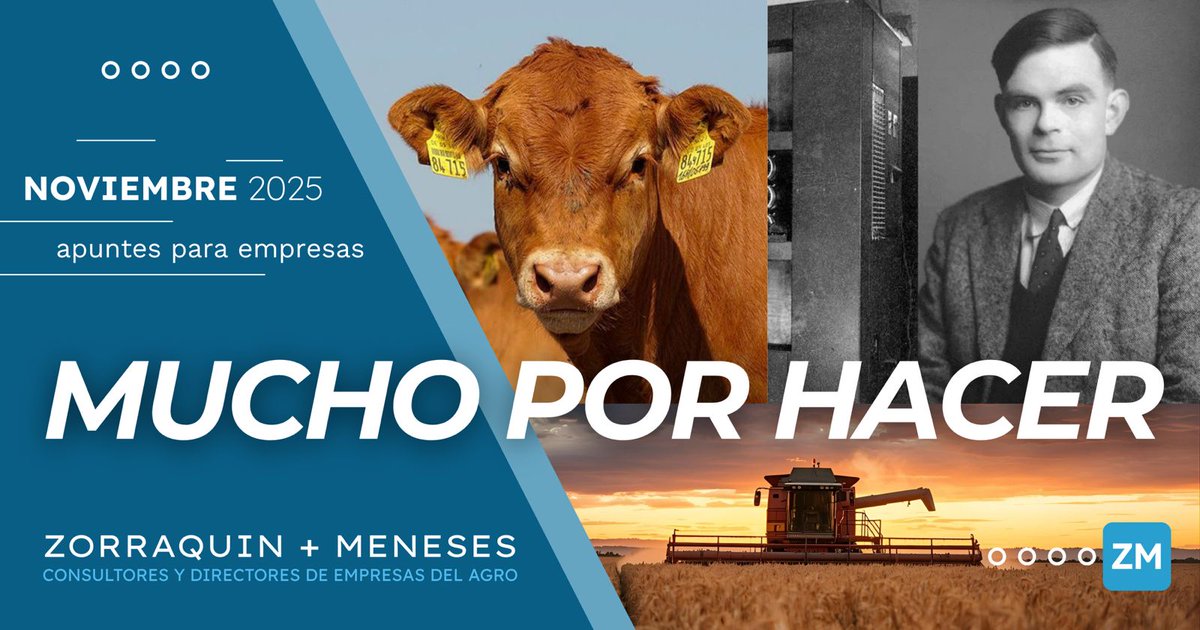 🚨 NUEVO INFORME Z+M (NOV 25): el mes en que el agro argentino volvió a mover el tablero
Link: zorraquinmeneses.com/ar/apuntes-par…

👉Además: la versión PODCAST ya está online 🎧👇
youtube.com/watch?v=Sk-2OQ…

El futuro no se adivina: se construye con eficiencia, talento y caja. Mucho por hacer