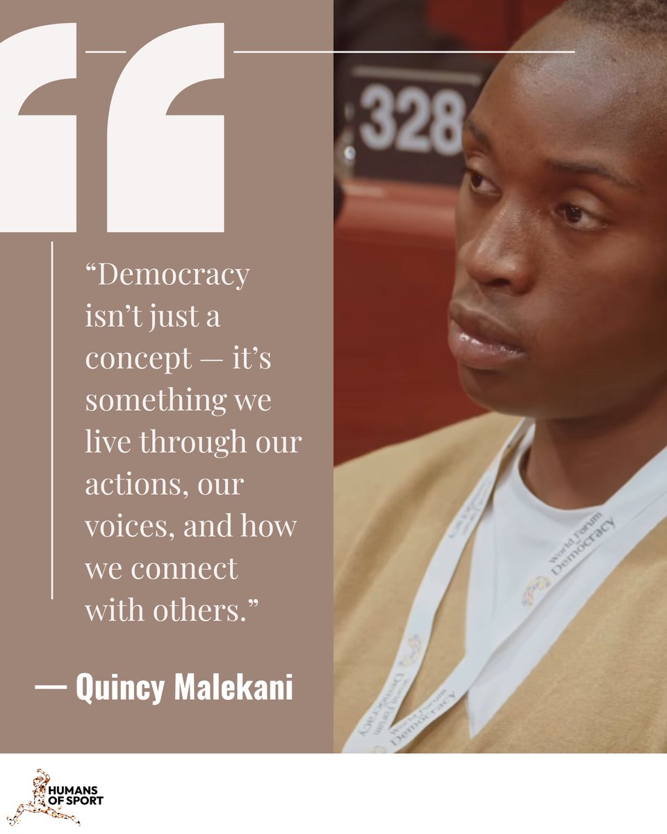 HoS_org's tweet photo. Our Athlete Ambassador #QuincyMalekani reflected on her inspiring experience at the #WorldForumforDemocracy. She was joined by @HoS_org  #AthleteAmbassador #DocusAjok (#Uganda) and Research &amp; Communications Associate Shubhayam Kaushik (India). https://t.co/VzqBiLLPf6