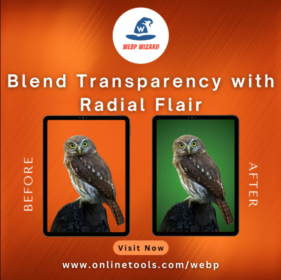 WebpWizard's tweet image. Fill the alpha channel with a radial gradient for a centered, glowing effect.  
Try our tool - onlinetools.com/webp/fill-webp… 
#browserling #WebP #GiftToNature #WebDesign #explorepage #jjk267 #SEO #WebOptimization #DNC2024 #TheyCallHimOG #OnlineTools #x #LA28 #IndustryHBO