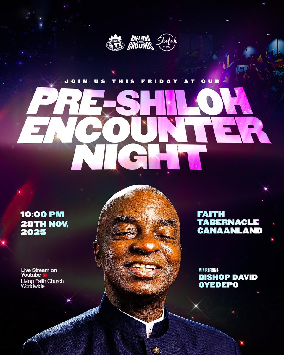 Get ready for a night that will change everything.

A foretaste of what to expect at Shiloh 2025

Jacob had an encounter with God in the night like this, and His life never remained the same. 

This isn't just another service, this is YOUR divine appointment with destiny.