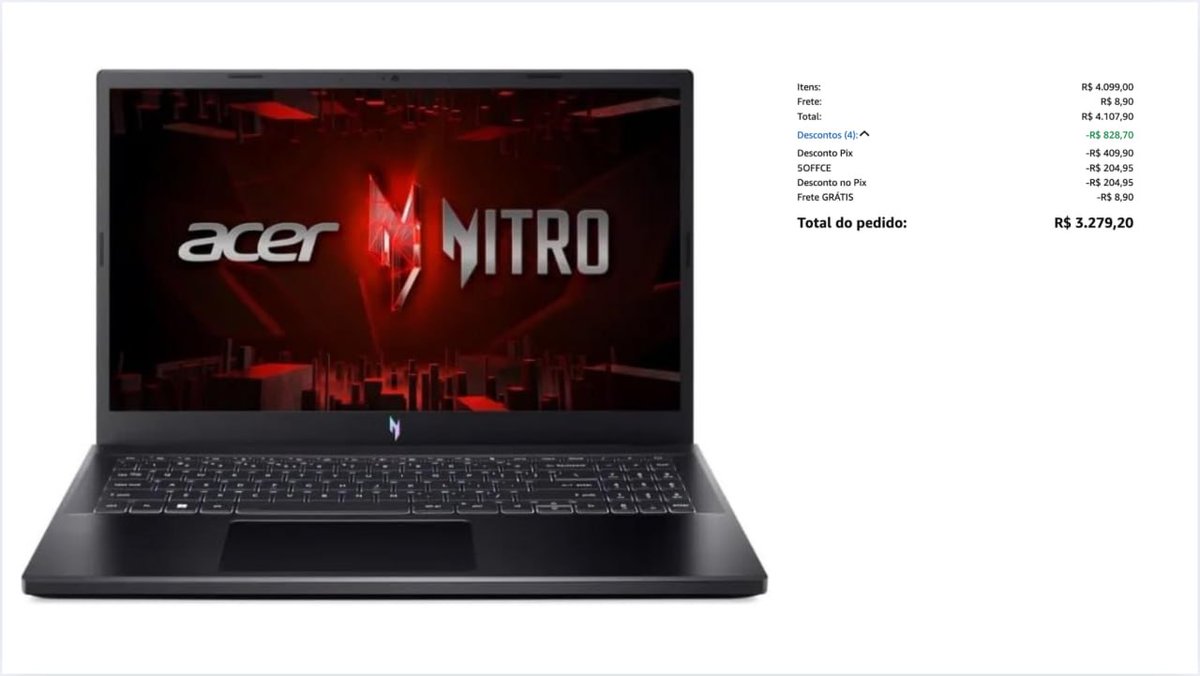 Blogao_'s tweet image. BAIXOU MUITO O PREÇO DO ACER NITRO

Notebook Gamer Acer Nitro V15 Intel Core™ i5-13420H, RTX 3050, Tela 15.6", 8GB, 512GB, Linux - ANV15-52-514Z

🎟 Resgate o cupom 5OFFCE na página do produto
POR 3.279 no pix

Confira aqui amzn.to/4ilZTf4