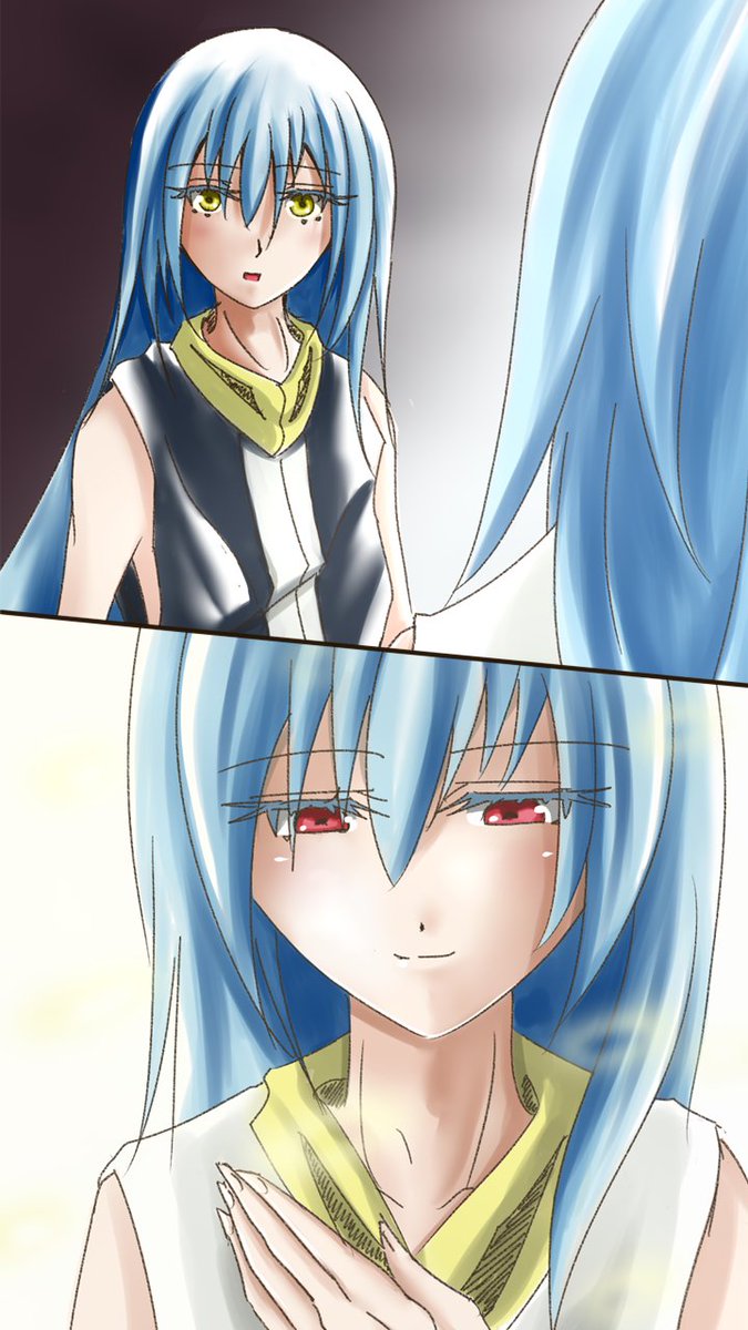 SYNCH_PKC's tweet image. 初めての対面
『っ、シエル、やっぱお前は俺と同じなんだな。この身体はシズさんが元とはいえ、俺好みな部分も多いんだ。だから、無理に合わせる必要はないんだぞ？』
『私はあなたと同じです。私はあなた、あなたは私なのです。故に、この姿は一番自然であり、当然なのです。』
#転スラFA 
#リムシエ