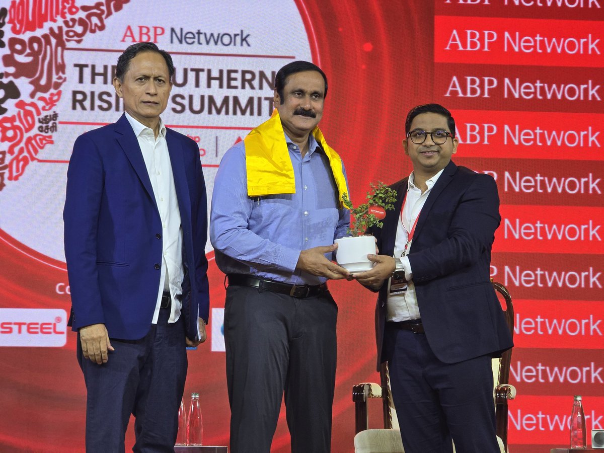 draramadoss's tweet image. சென்னையில், ABP செய்தி நிறுவன குழுமத்தின் சார்பில் நடைபெற்ற, தென்னிந்திய கருத்தரங்கில் (The Southern Rising Summit - 2025) பங்கேற்ற போது.!