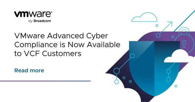 VMware Advanced Cyber Compliance is now available for VMware Cloud Foundation customers. Get centralized compliance enforcement, automated cyber recovery, and enhanced incident response—all in one offering. 🔗 Learn more: dy.si/95suB