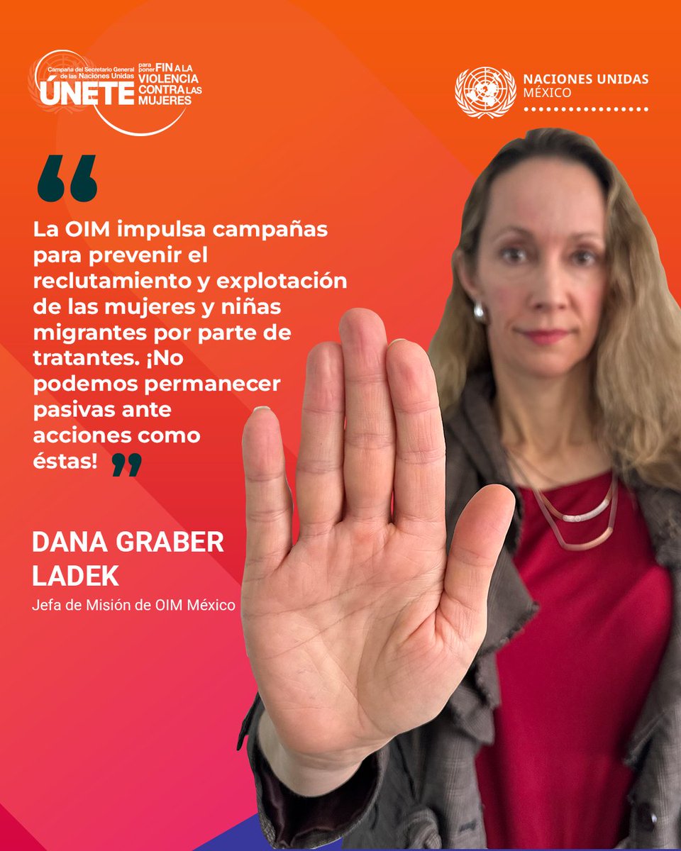 Cuando sumamos esfuerzos, abrimos caminos más seguros para niñas y mujeres migrantes, protegiendo su dignidad y su derecho a vivir libres de violencia.

Sigamos construyendo, juntas y juntos, espacios donde puedan crecer, decidir y avanzar sin miedo. 🟠 #ÚNETE #NoHayExcusa #25N