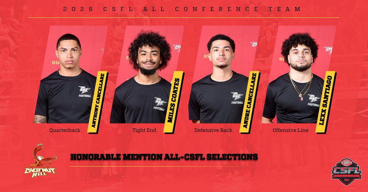 CHCAthletics's tweet photo. CONGRATULATIONS go out to 11 of our @ChestnutHill Sprint Football players who were named to the 2025 CSFL All-Conference Team today!

These 11 truly excelled this season and its a well deserved honor!  Congrats again!

#GriffinPride  #WeAreCHC https://t.co/JG3dDsUgkk