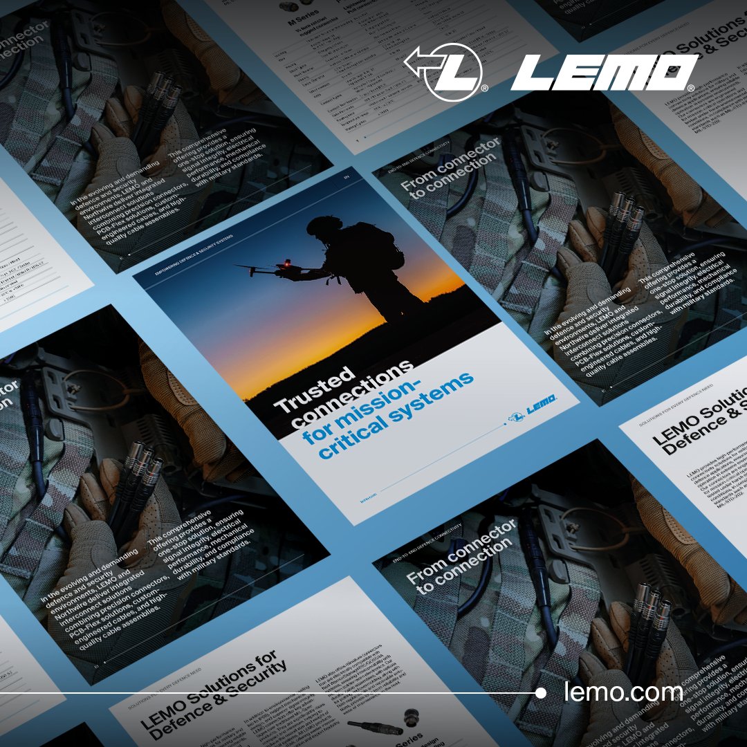 LEMOConnectors's tweet image. Failure is not an option. 

LEMO’s Trusted Connections for Mission-Critical Systems brochure shows how our precision connectors deliver reliability &amp;amp; performance in the toughest defence &amp;amp; security environments.

lemo.com/en/industries/…

#Defence #Security #Connectivity #LEMO