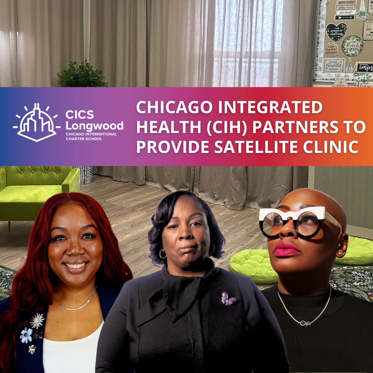 Did you know CICS Longwood High School has an on-site mental health clinic? We are thrilled to share our recent partnership with Chicago Integrated Health to launch a satellite mental health clinic at CICS Longwood High School! Click here to learn more: bit.ly/CICSLongwoodan…