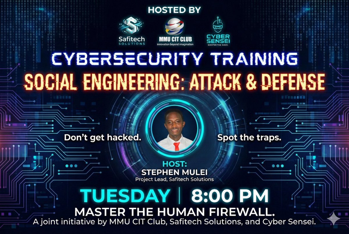 cyber_sensei_EH's tweet image. youtube.com/live/jqFQQGlbk…
In this session, we break down how social engineers manipulate human psychology to gain unauthorized access, steal sensitive data, and compromise entire systems—without ever touching a line of code.
LIVE TODAY
#CyberSecurity #SocialEngineering #cybersensei