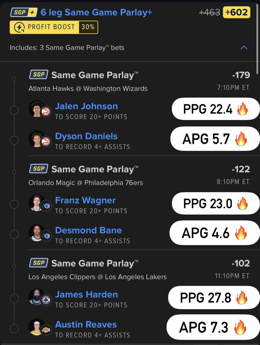 NBA Parlay +602 🤑🏀

From our Labs, Models and Guaranteed Floors 📊🏀

💜 if you’re tailing