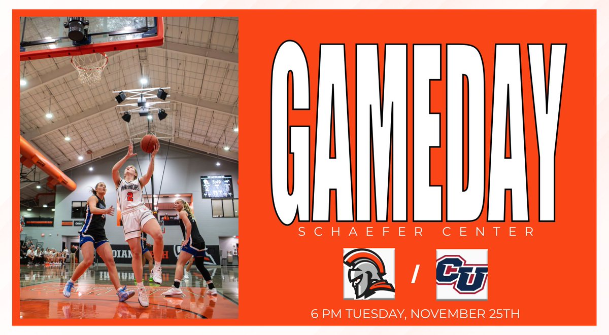 INTechWBB's tweet image. IT’S GAMEDAYYYY!!!🔥🔥

Tonight at 6 PM, your Indiana Tech Warriors take on the Cleary Cougars right here in the Schaefer Center!! 🏀

Come out and support your Warriors one last time before we head into Thanksgiving Break!!!🧡🖤