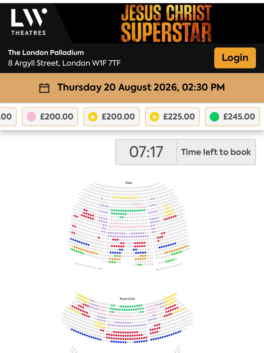 I know it’s the London Palladium and Sam Ryder is in it, but these prices are ridiculous. 😩 looks like I won’t be going #JesusChristSuperstar