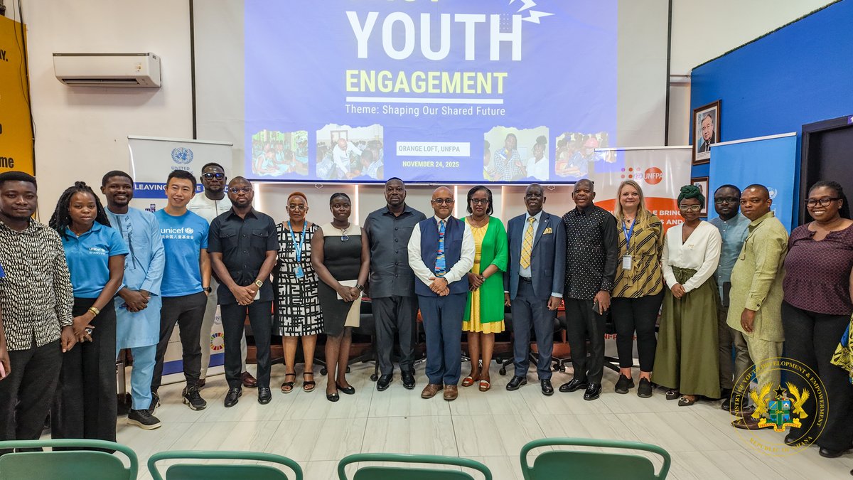 georgeoaddo's tweet image. On November 24th, 2025, I joined the UN Country Team in Ghana for a high-level Youth Engagement Dialogue as part of the UN@80 activities. Under the theme “Powered by Youth – Building Our Future Together,” young leaders from across the country shared bold ideas to shape national…
