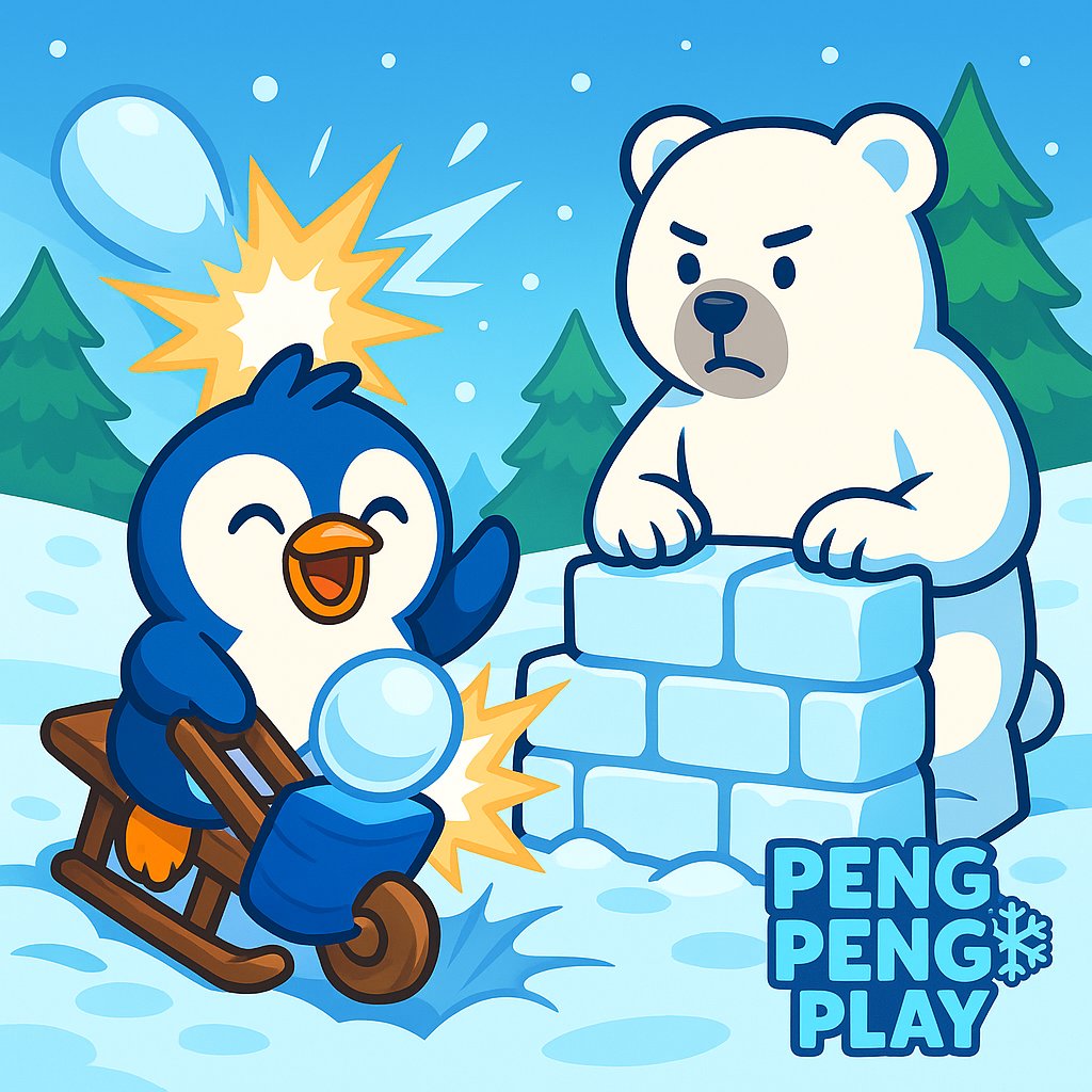 pengpengplay's tweet image. Snowbear: “Let’s build a snow fort.” 
Peng: Already launched a snowball cannon. 💥😂  

Why.  

#PengPengPlay #MiniGame #FunnyPeng