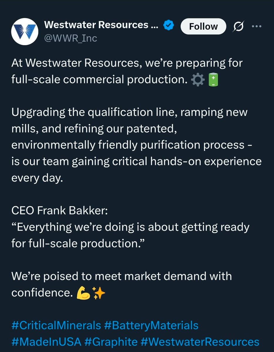ballsmeep's tweet image. Best thing about this post is no mention of wasting our money trying to advance their in ground resources. Let&apos;s wait until someone wants to jv that or government wants to build the mine $WWR #graphite
