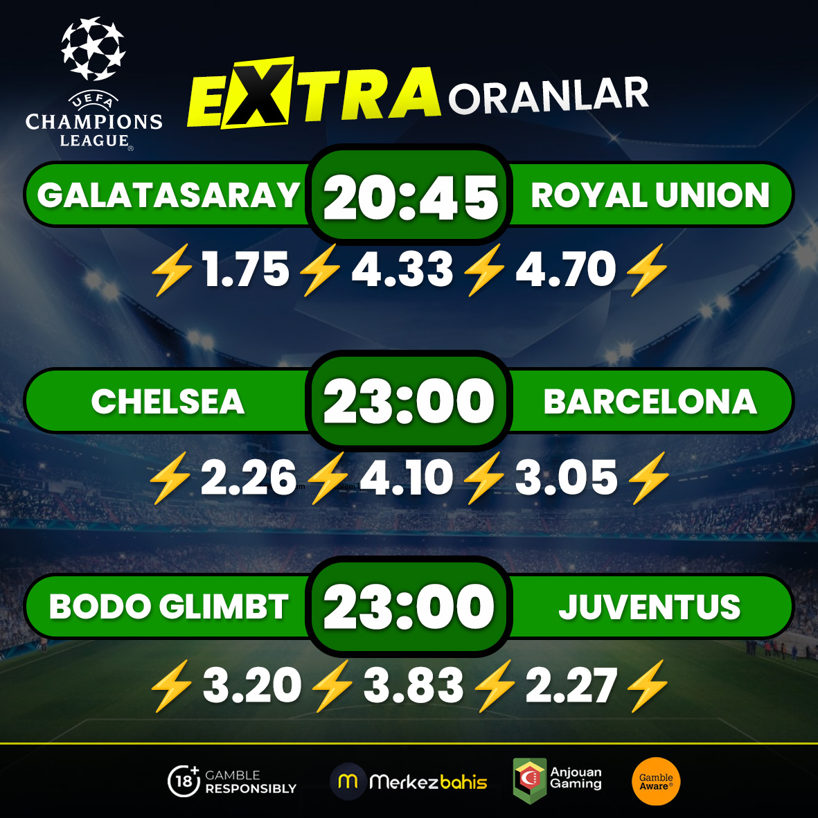 ⚽️GÜNÜN MAÇLARI⚽️
↗️ Artırılmış Oranlarla MERKEZBAHİS’te!

🎥 Tüm Maçlar Canlı Yayında
🔴 CANLI TV 8merkezplay.me
⚽️ GİRİŞ bit.ly/merkezsosyal

#bahis #misli #nesine #iddaa #denemebonusu #bonus #maxwin #tipster #gundem #spor #pazar #UCL #turkiye #futbol #Galatasaray