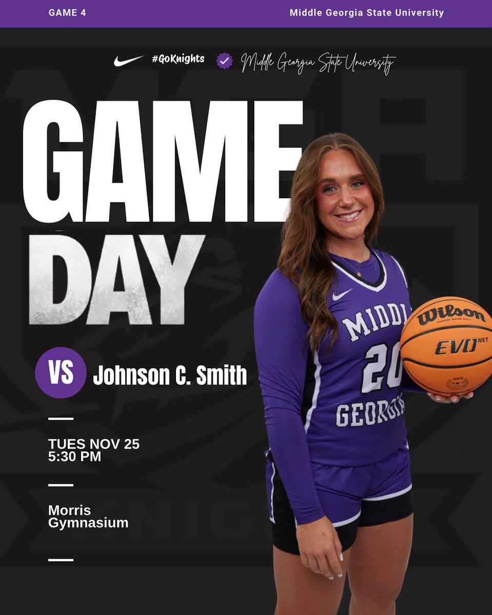 MGA_WBB's tweet image. GAME DAY ⚔️💜 Home Opener for Your Lady Knights! 

🆚: Johnson C. Smith 
⏰: 5:30PM 
📍: Morris Gymnasium- Cochran, GA 
📺: pbcsportsnetwork.com/mgaknights/  

#KnightShift