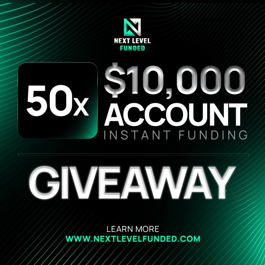 $500,000 Instant Funding Giveaway is here! To Celebrate our most Valuable Account to date.. 🚀

50 Traders will receive $10k Instant Funding Accounts

How to Enter 👇

1. Follow <a href="/NextLvlFunded/">Next Level Funded</a> &amp; Turn on Notifications 🔔 
2. Like &amp; Comment "$10" to this &amp; quoted post

Giveaway
