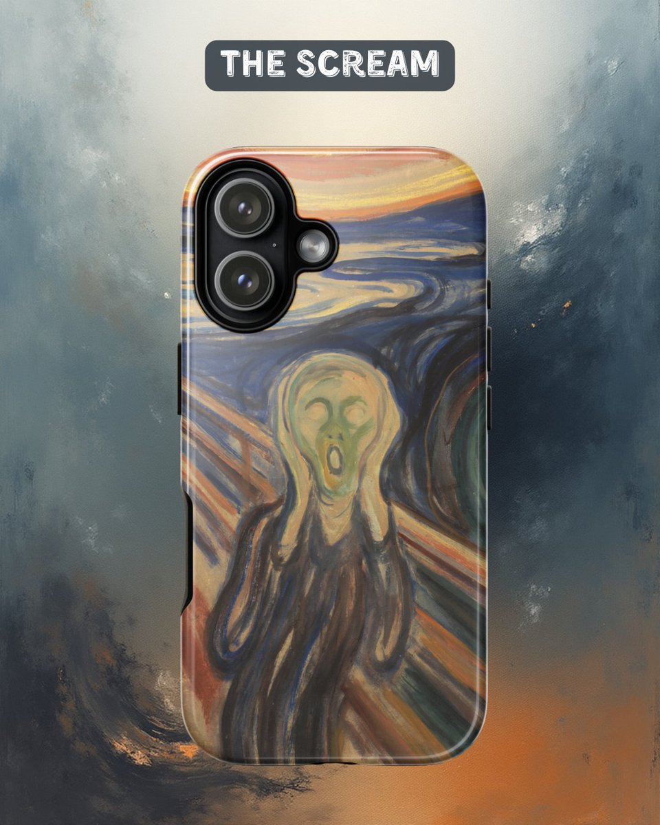 betweenforms's tweet image. Continuing the dark art theme for Black Friday week: Munch’s The Scream.

He described sensing “a great and infinite scream through nature.”

Now as iPhone Tough / iPhone MagSafe Tough / Samsung Tough phone cases at Between Forms. 

15% off with BF15.

#TheScream #BlackFridayWeek