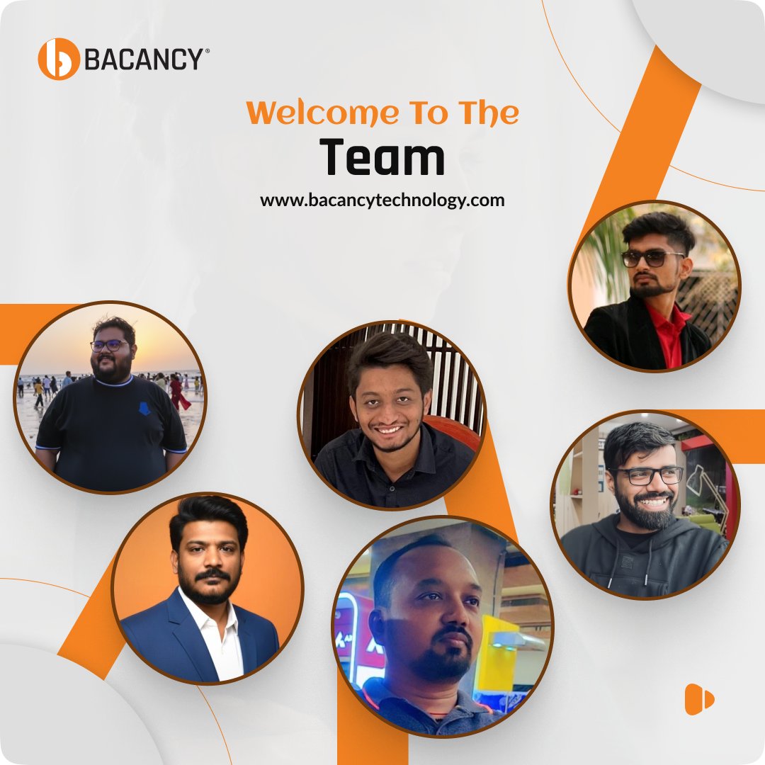 BacancyTech's tweet image. Thrilled to welcome new talent to Team Bacancy!

Parth, Keval, Himanshu, Ravishankar, Pratik &amp;amp; Bhavit, your skills and energy make our team stronger.

Here’s to creating, growing &amp;amp; winning together. 
#WelcomeToBacancy #TeamBacancy #LifeAtBacancy #TogetherWeSucceed #CONNECT